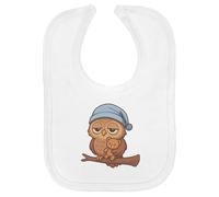 Azeeda 'Sleepy Owl' Soft Cotton Baby Bib (BI00067991)