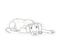 Azeeda 'Sleepy Rhodesian Ridgeback Dog' Clear Premium Vinyl Decal Stickers - Waterproof, Durable & Easy to Apply - for Car Bumpers, Windows, Bins & More - Medium (100mm) (DC00120289)