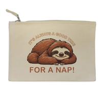 Azeeda 'Sleepy Sloth Nap Time' Canvas Clutch Bag/Accessory Case (CL00053369)