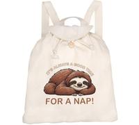 Azeeda 'Sleepy Sloth Nap Time' Canvas Rucksack/Backpack (RK00048102)