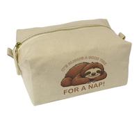 Azeeda 'Sleepy Sloth Nap Time' Canvas Wash Bag/Makeup Case (CS00053147)