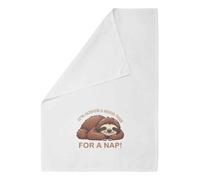 Azeeda 'Sleepy Sloth Nap Time' White Cotton Tea Towel/Dish Cloth (TW00084121)