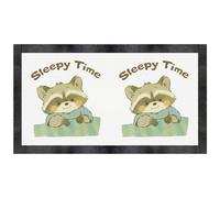 Azeeda 'Sleepy Time Raccoon' Pet Feeding Mat (PM00039239)