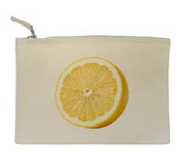 Azeeda 'Sliced Lemon' Canvas Clutch Bag/Accessory Case (CL00050517)