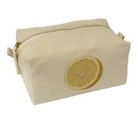 Azeeda 'Sliced Lemon' Canvas Wash Bag/Makeup Case (CS00050295)