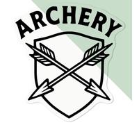 Azeeda Small 100mm 'Archery Crossed Arrows and Shield Symbol' Clear Static Window Cling Sticker/Decal (Black) (WC00137229)