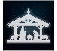 Azeeda Small 100mm 'Christmas Nativity Scene' Clear Static Window Cling Sticker/Decal (White) (WC00096702)