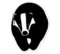 Azeeda Small 100mm 'Cute Badger' Clear Static Window Cling Sticker/Decal (Black) (WC00037672)