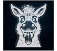 Azeeda Small 100mm 'Funny Donkey Face' Clear Static Window Cling Sticker/Decal (White) (WC00178465)