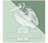 Azeeda Small 100mm 'Going Coastal Pelican' Clear Static Window Cling Sticker/Decal (White) (WC00136008)