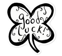 Azeeda Small 100mm 'Good Luck Clover' Clear Static Window Cling Sticker/Decal (Black) (WC00000658)
