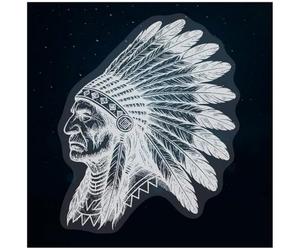 Azeeda Small 100mm 'Native American Chief Side View' Clear Static Window Cling Sticker/Decal (White) (WC00177269)