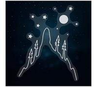 Azeeda Small 100mm 'Stars Above The Mountain' Clear Static Window Cling Sticker/Decal (White) (WC00170447)