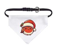 Azeeda Small 'Baby Robin Wearing Santa Hat' Dog/Cat/Pet Bandana (PD00073025)