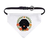 Azeeda Small 'Black Cockapoo Floral Wreath' Dog/Cat/Pet Bandana (PD00073569)