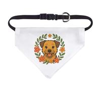 Azeeda Small 'Border Terrier Floral Wreath' Dog/Cat/Pet Bandana (PD00073153)