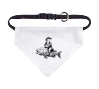 Azeeda Small 'Boy Riding Fish' Dog/Cat/Pet Bandana (PD00072337)