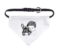 Azeeda Small 'Boy with French Bulldog' Dog/Cat/Pet Bandana (PD00071745)