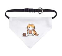 Azeeda Small 'Cat Knitting Scarf' Dog/Cat/Pet Bandana (PD00078735)