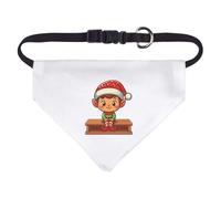 Azeeda Small 'Christmas Elf Sitting' Dog/Cat/Pet Bandana (PD00073181)