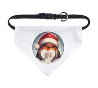 Azeeda Small 'Christmas Robin With Love Heart' Dog/Cat/Pet Bandana (PD00072785)