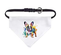 Azeeda Small 'Colourful French Bulldog' Dog/Cat/Pet Bandana (PD00083687)