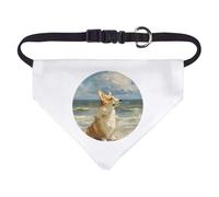 Azeeda Small 'Corgi on Beach' Dog/Cat/Pet Bandana (PD00083503)