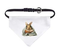 Azeeda Small 'Cozy Reading Bunny' Dog/Cat/Pet Bandana (PD00079711)