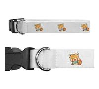 Azeeda Small 'Cute Excited Red Panda Wearing Scarf' Dog Collar (PR00069617)