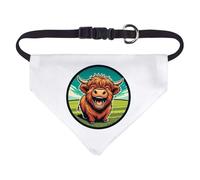 Azeeda Small 'Cute Highland Cow Laughing' Dog/Cat/Pet Bandana (PD00079099)