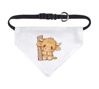 Azeeda Small 'Cute Shy Highland Cow' Dog/Cat/Pet Bandana (PD00082855)