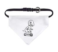 Azeeda Small 'Dinosaur on Scooter' Dog/Cat/Pet Bandana (PD00079695)