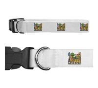 Azeeda Small 'Duck Family Crossing Cobblestone Street' Dog Collar (PR00085663)