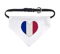 Azeeda Small 'French Flag Heart' Dog/Cat/Pet Bandana (PD00086107)