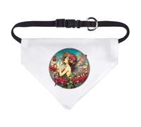 Azeeda Small 'Fuchsia Garden Fairy' Dog/Cat/Pet Bandana (PD00068423)