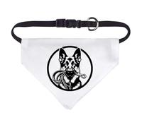 Azeeda Small 'German Shepherd Holding Leash' Dog/Cat/Pet Bandana (PD00076013)