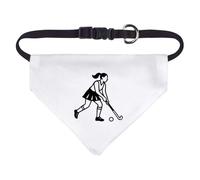 Azeeda Small 'Girl Playing Hockey' Dog/Cat/Pet Bandana (PD00069185)