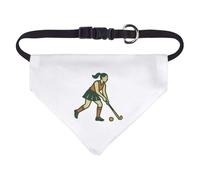 Azeeda Small 'Girl Playing Hockey' Dog/Cat/Pet Bandana (PD00069187)