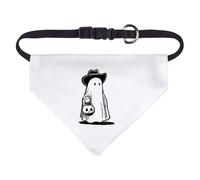 Azeeda Small 'Halloween Ghost Wearing Cowboy Hat' Dog/Cat/Pet Bandana (PD00080181)