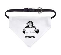 Azeeda Small 'Happy Birthday with Chimpanzee' Dog/Cat/Pet Bandana (PD00072493)