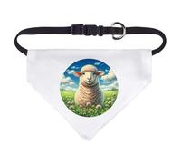 Azeeda Small 'Happy Lamb In Clover' Dog/Cat/Pet Bandana (PD00069353)