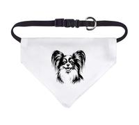 Azeeda Small 'Happy Papillon Portrait' Dog/Cat/Pet Bandana (PD00070043)