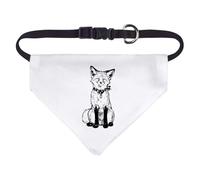Azeeda Small 'Happy Smiling Fox Sitting' Dog/Cat/Pet Bandana (PD00078505)