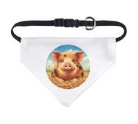 Azeeda Small 'Happy Spotted Pig' Dog/Cat/Pet Bandana (PD00069359)