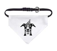 Azeeda Small 'Happy Whippet Wearing Party Hat' Dog/Cat/Pet Bandana (PD00072865)
