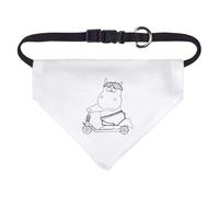 Azeeda Small 'Hippopotamus with Push Scooter' Dog/Cat/Pet Bandana (PD00076965)
