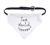 Azeeda Small 'Just Married With Colourful Bunting' Dog/Cat/Pet Bandana (PD00070963)