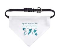 Azeeda Small 'Keep The Sea Plastic Free' Dog/Cat/Pet Bandana (PD00071701)