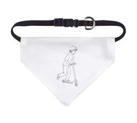 Azeeda Small 'Kid Playing with Scooter' Dog/Cat/Pet Bandana (PD00076967)