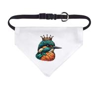 Azeeda Small 'Kingfisher Wearing Royal Crown' Dog/Cat/Pet Bandana (PD00069371)